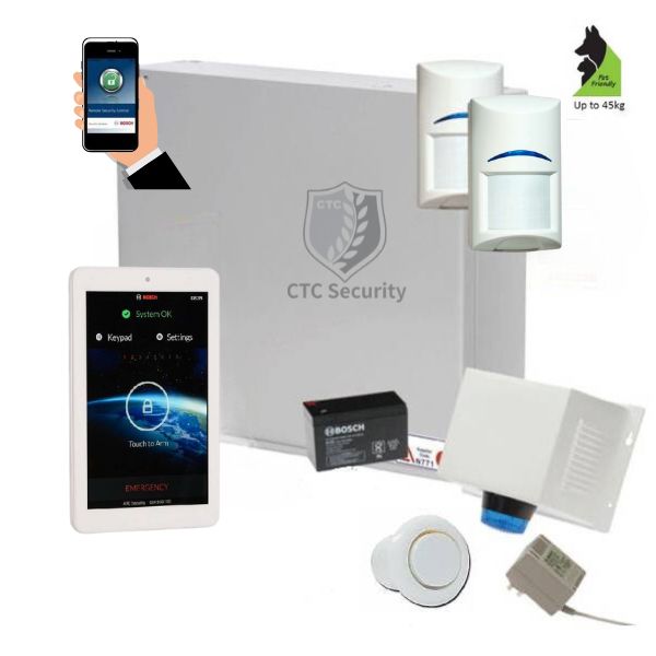 Bosch Solution 2000 Wireless Home Security Alarm System with 2 Gen 2 Tritech Motion Detectors + 7