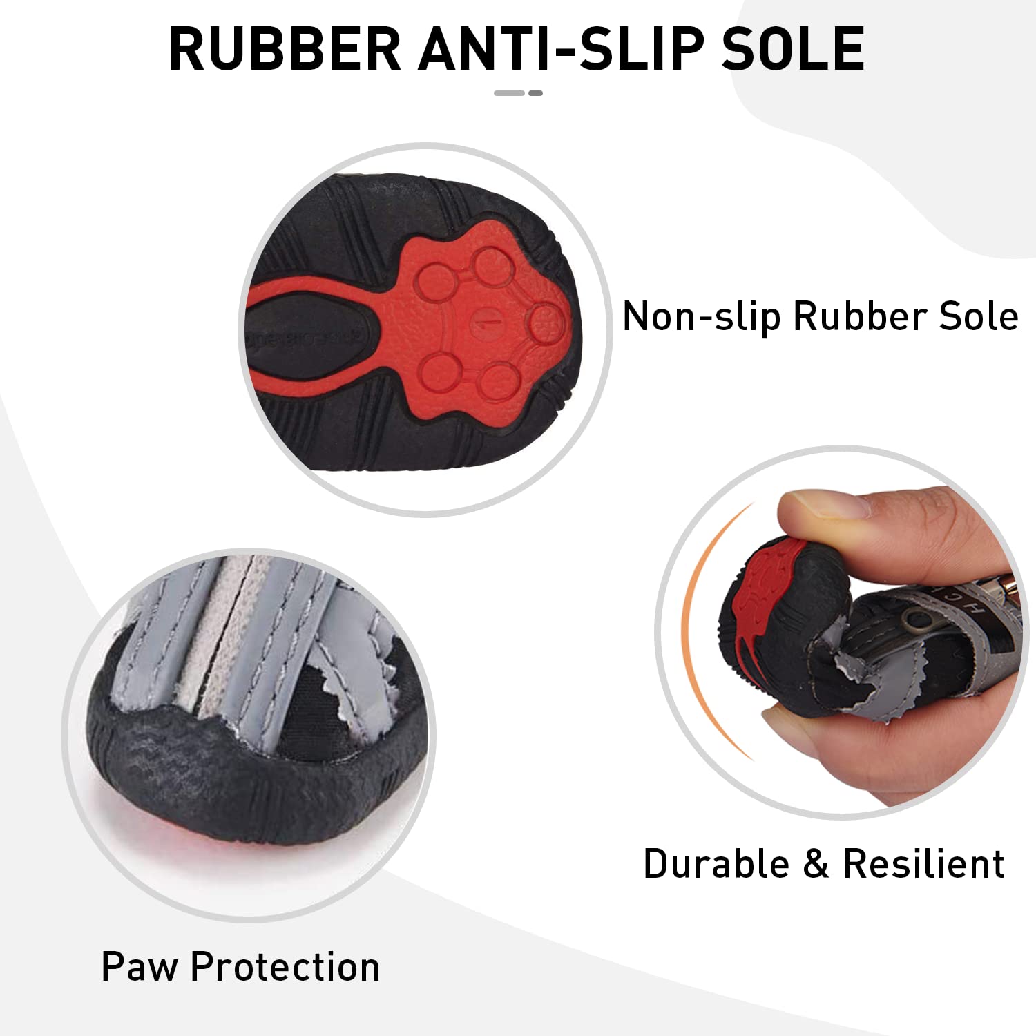 Winter Snow Dog Boots for Small & Medium Dogs - Anti-Slip Rugged Sole, Reflective Zipper Booties for Hiking & Outdoor Adventures - Waterproof Paw Protectors for Snow, Ice & Cold Weather