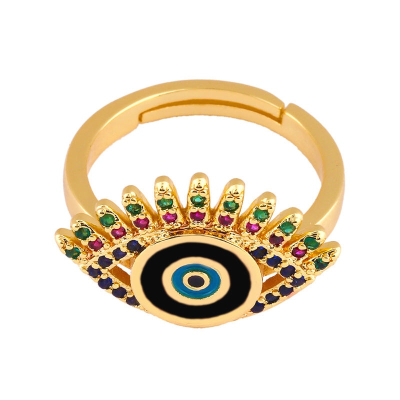 Elegant Bronze Zirconium Eye Shape Ring for Women - Boho Chic Jewelry Gift for Valentine's Day, Anniversary & Special Occasions