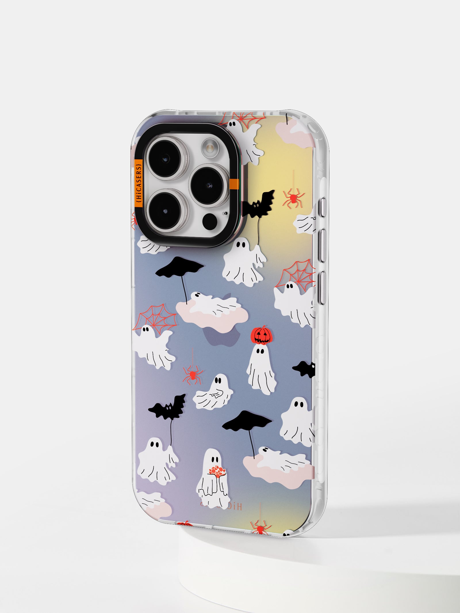 Ghost Party Iridescent Phone Case - Grey | Trendy Protective Cover for iPhone & Samsung | Perfect for Halloween, Cosplay & Themed Parties