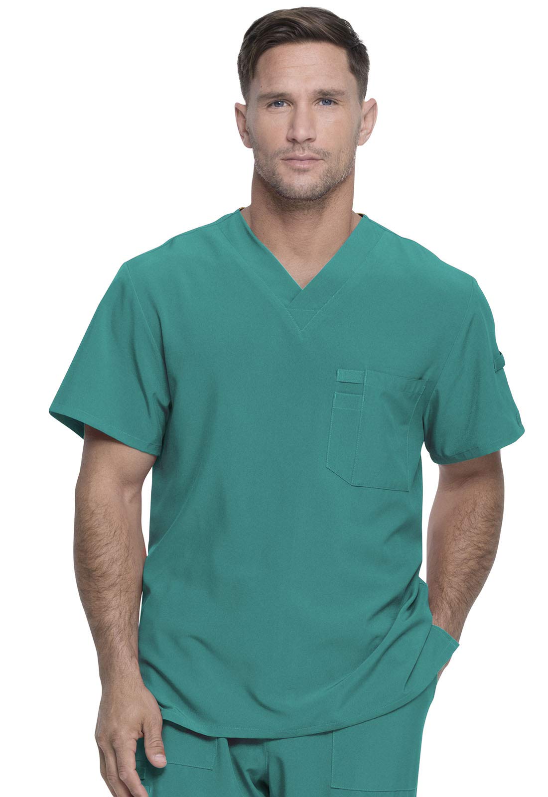 Dickies EDS Essentials Men's Scrubs Top - Tuckable V-Neck Work Shirt DK635 - Comfortable Medical Uniform for Doctors, Nurses & Healthcare Professionals