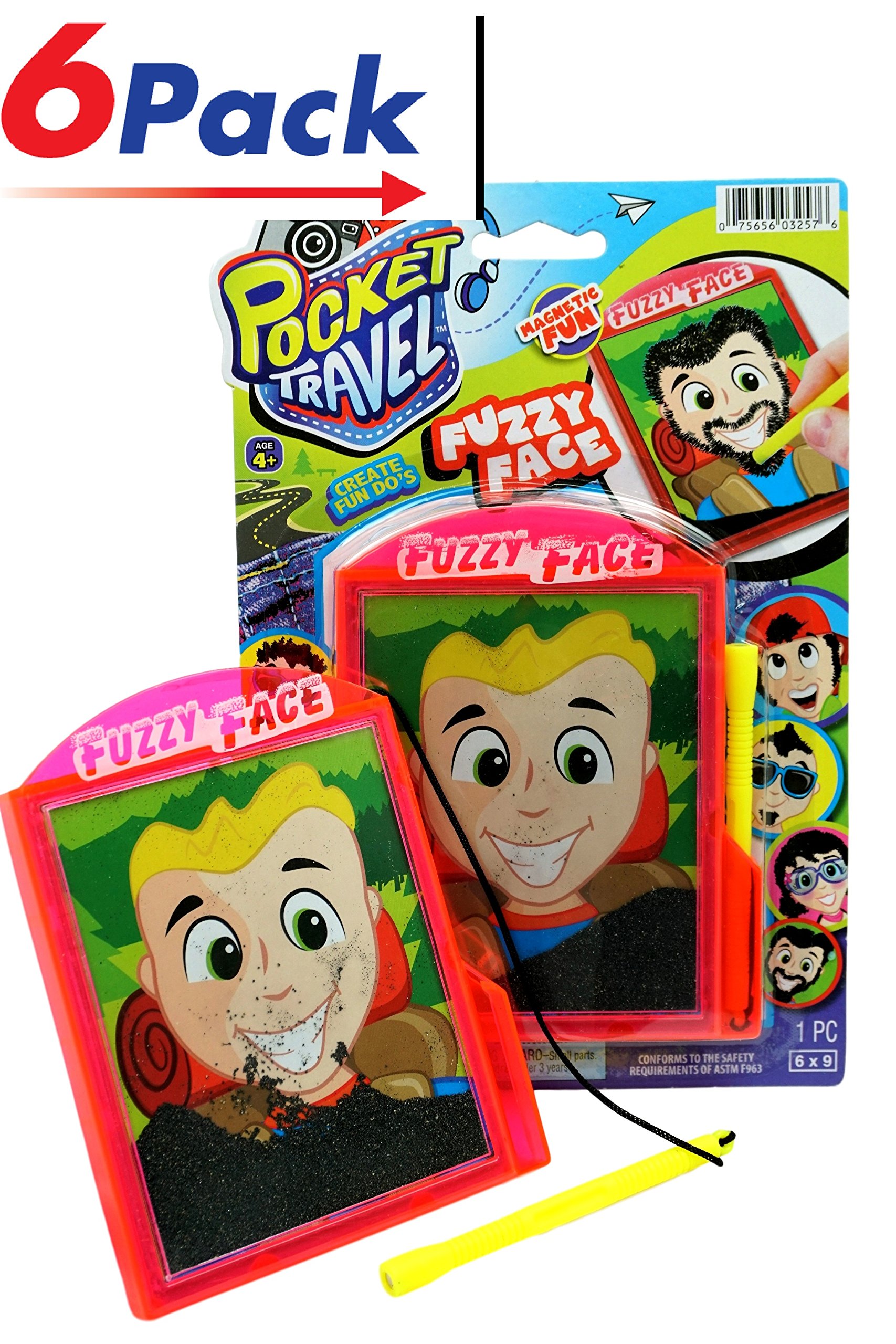 JA-RU Magnetic Face Toy Set (6 Pack) - Funny Beard, Hair & Fuzzy Face Magnets for Kids | Travel Games, Stocking Stuffers & Retro Party Favors | Perfect for Road Trips, Birthday Gifts & Christmas Presents