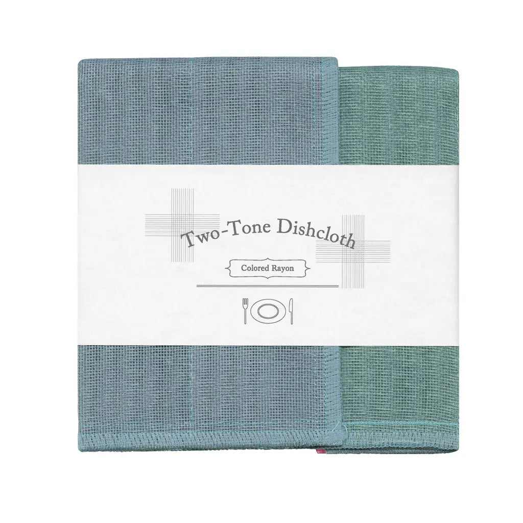 IPPINKA Nawrap Two-Tone Dishcloth - Ocean Blue & White - Super Absorbent & Quick-Drying Kitchen Towel for Dishes, Countertops & Cleaning - Eco-Friendly Reusable Cloth for Home & Restaurant Use