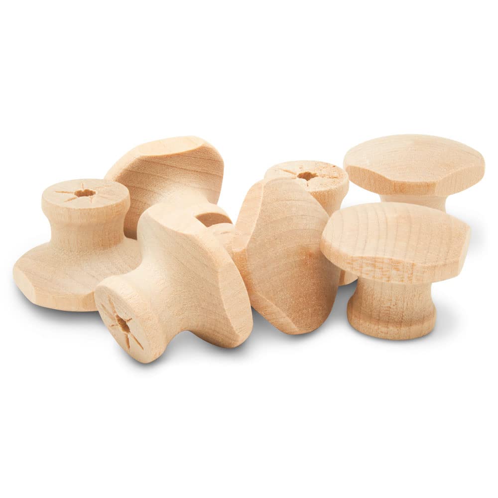 Square Wood Knobs 1-1/16