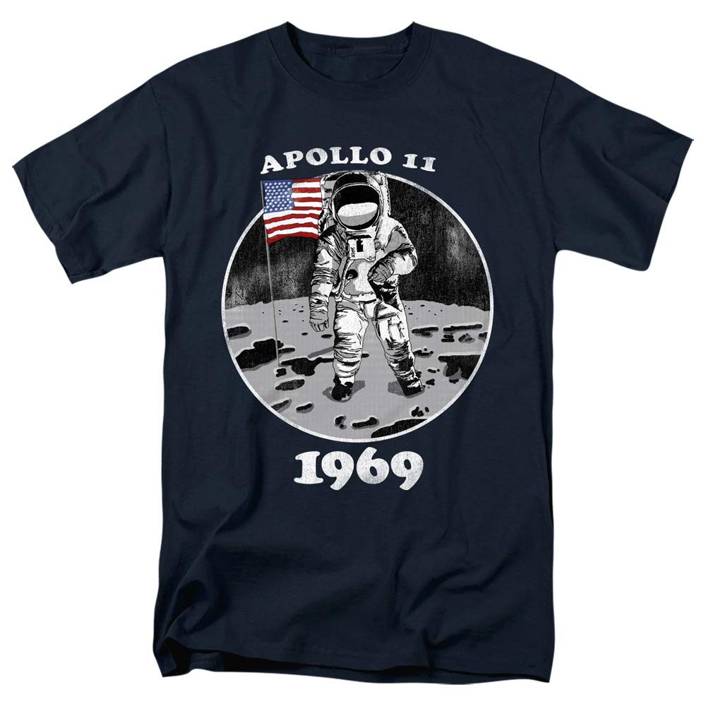 NASA Apollo 11 Moon Landing T-Shirt - Vintage Space Astronaut Graphic Tee for Men - Comfortable Cotton Crewneck Shirt - Perfect for Space Enthusiasts, Science Geeks & Retro Fashion Lovers