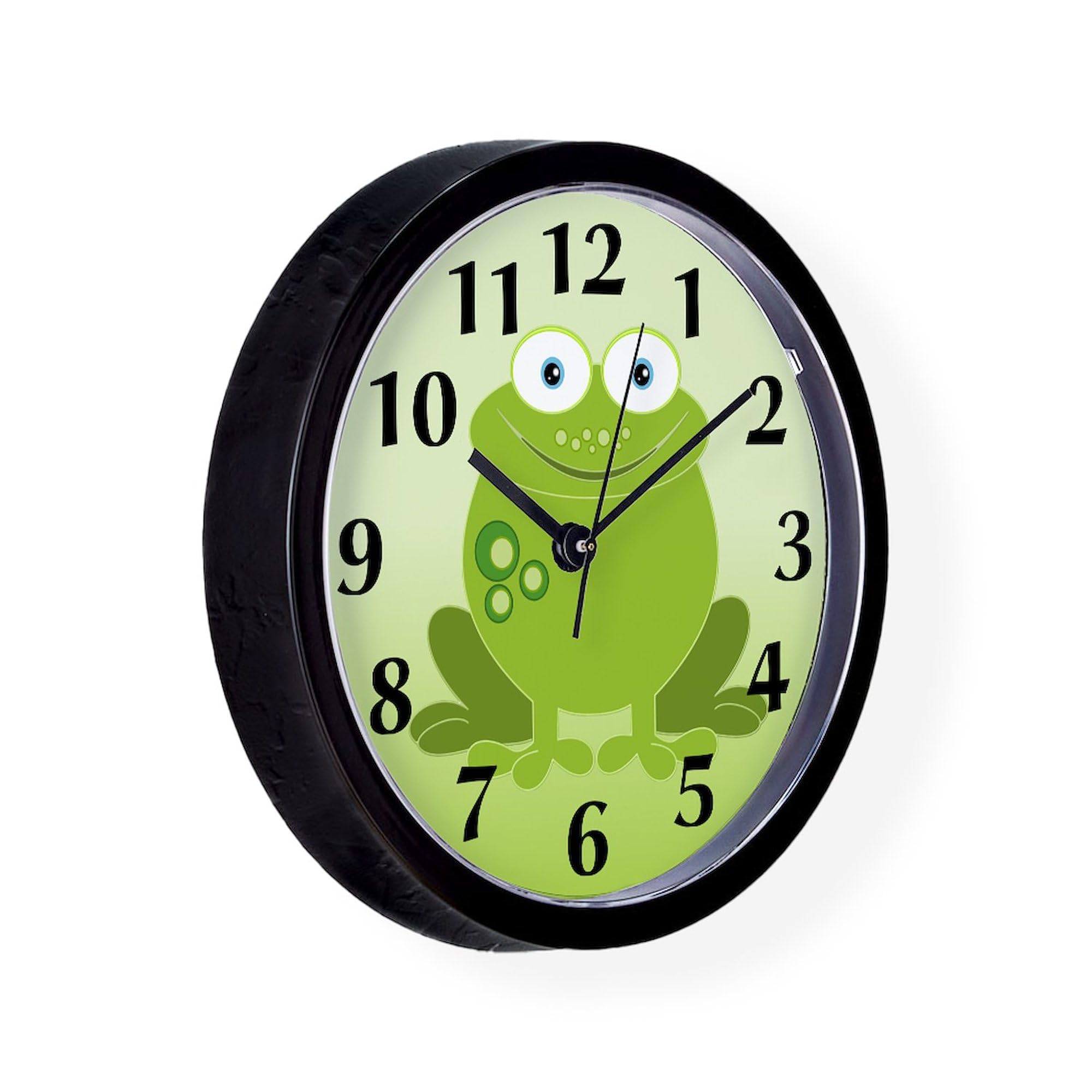 Green Frog 10 Inch Wall Clock - Decorative Home & Office Clock for Living Room, Kitchen, Bedroom or Workspace | Perfect Gift for Nature Lovers