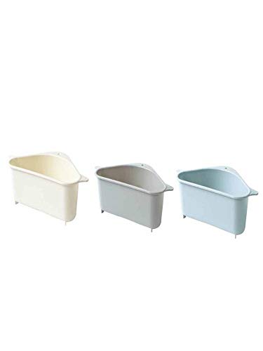 Atezch 3-Piece Triangle Sink Basket Organizer - Multi-Functional Drain Shelf with Suction Cups for Kitchen & Bathroom Corner Storage | Perfect for Sponges, Soaps, and Cleaning Supplies