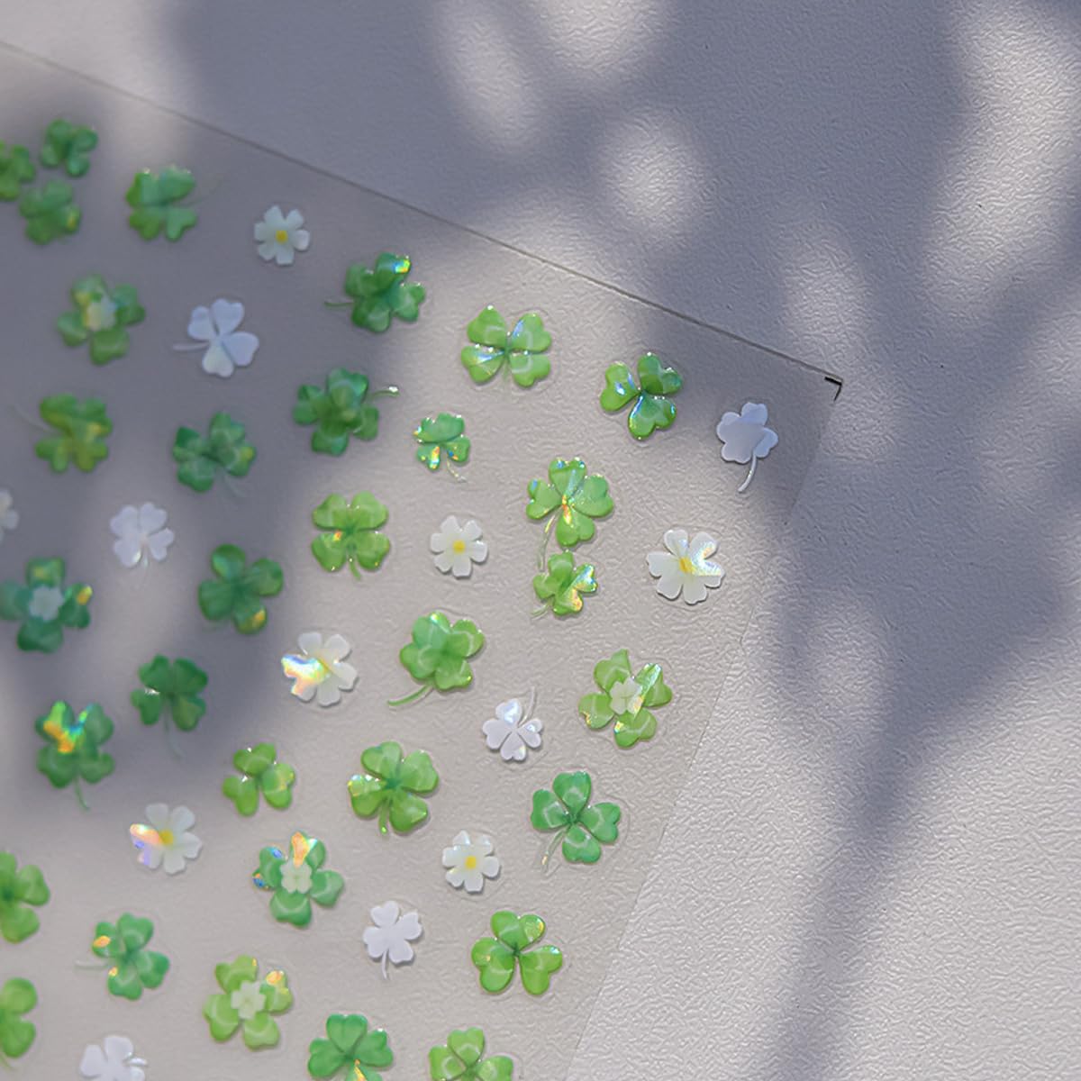 3D St. Patrick's Day Nail Art Stickers - Self-Adhesive Shamrock & Clover Nail Decals with Green Hat Letters | Irish Themed Nail Designs for Women | Perfect for Acrylic Nails, St. Patrick's Day Parties & Festive Nail Art