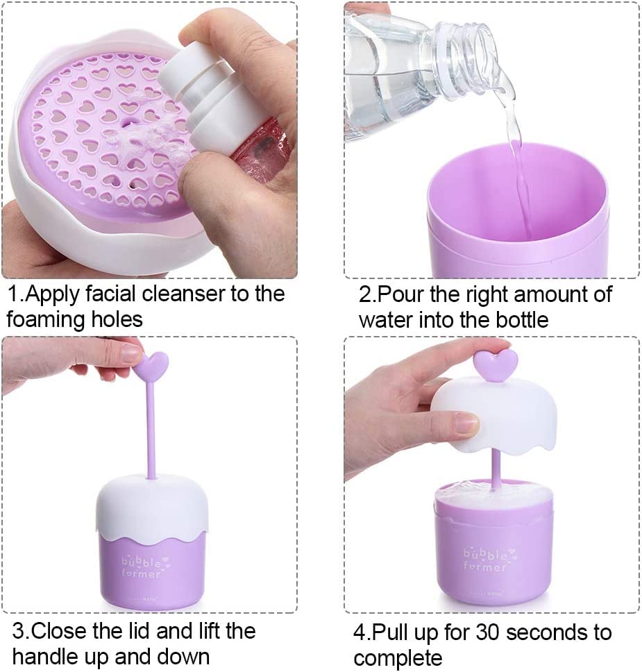 JJLFresheners Blue Facial Cleanser Foam Maker Cup - Bubble Foamer Device for Face Wash | Creates Rich Lather for Gentle Cleansing | Perfect for Daily Skincare Routine & Travel