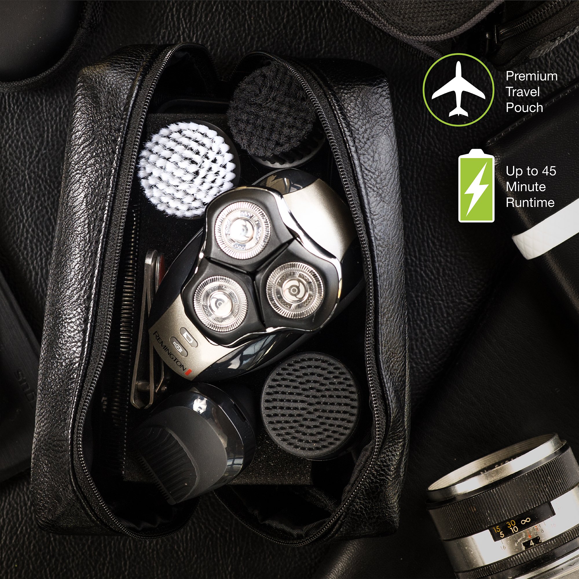Remington XR1410 Verso Wet & Dry Electric Shaver & Beard Trimmer Kit for Men - 3-in-1 Grooming Set with Facial Cleaning Brush - Perfect for Travel, Home Use & Daily Shaving Routine