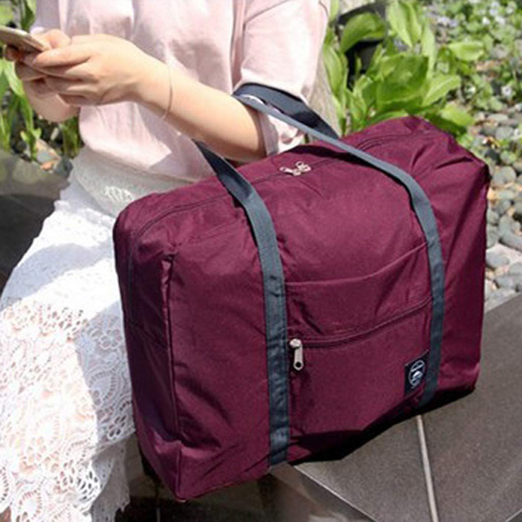Foldable Expandable Travel Tote Bag for Women - Lightweight Weekender Carry On Flight Approved Gym Bag with Zipper | Perfect for Air Travel, Weekend Getaways & Workout Essentials