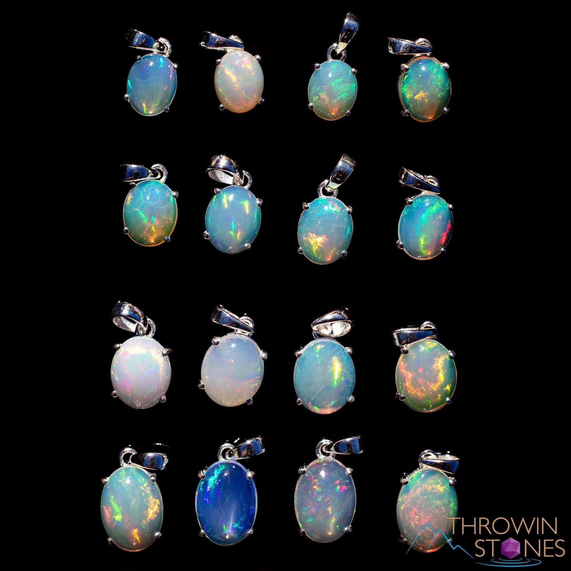 Opal Pendant Necklace - Sterling Silver Oval Welo Opal Cabochon Birthstone Jewelry (E1934) | Perfect for Gifts, Birthdays & Special Occasions