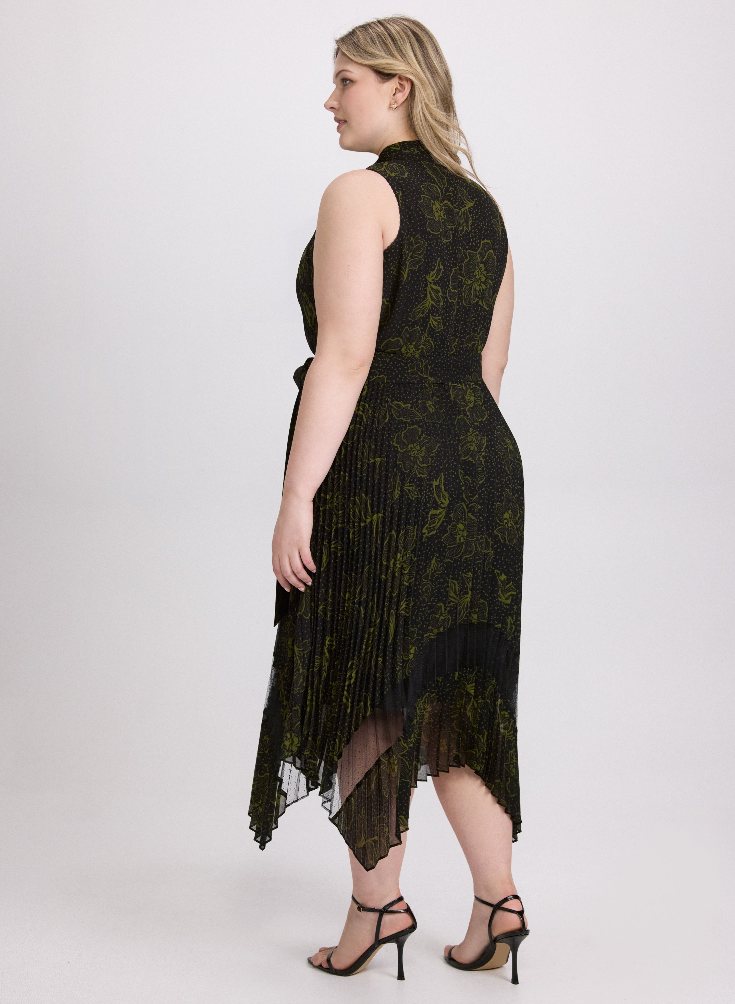 Floral Print Mock Neck Dress for Women - Elegant Long Sleeve Midi Dress for Office, Party & Special Occasions