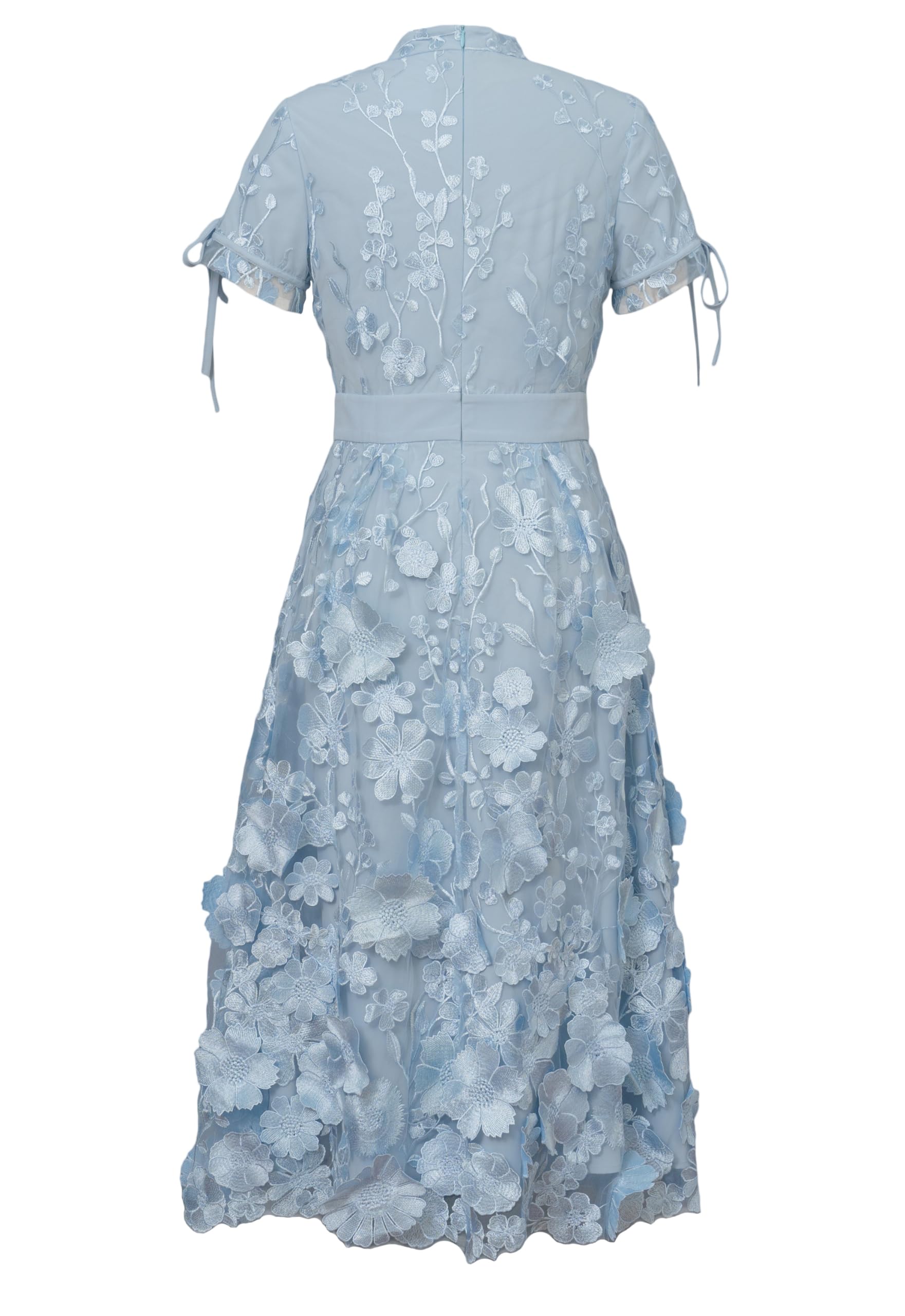 CHIC STAR Women's 3D Embroidery Applique Floral Party Dress - Elegant Evening Gown for Cocktail, Wedding & Special Occasions