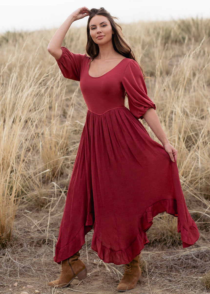 Kamina Floral Print Dress with Rosette Detail - Elegant Women's Summer Dress for Casual Outings, Parties & Date Nights