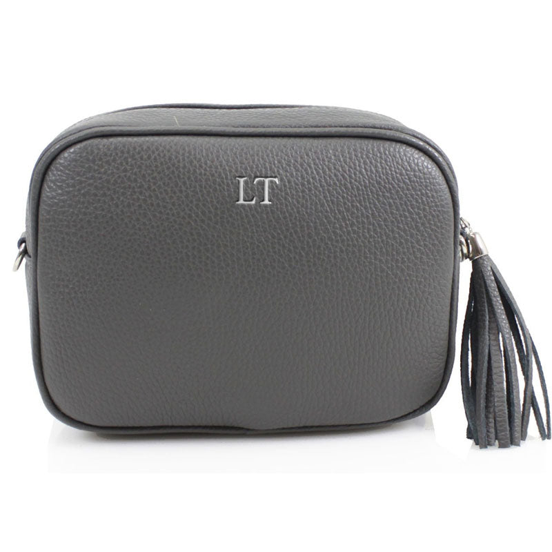 Carnaby Of London Embossed Silver Initial Crossbody Bag - Stylish Women's Leather Purse for Everyday Use, Travel & Date Night