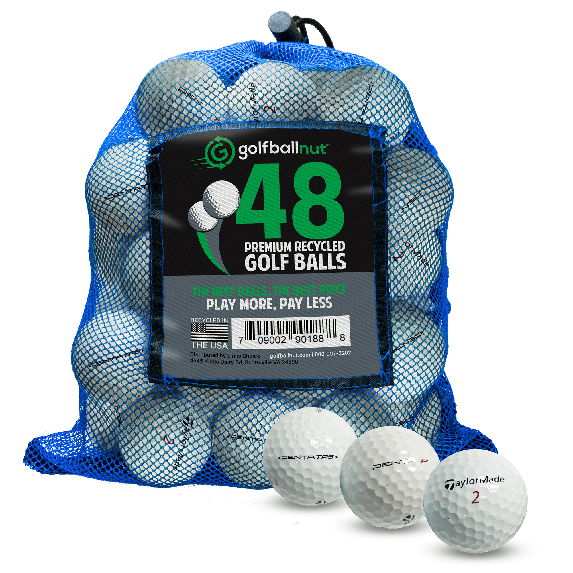 TaylorMade TP Penta Mix Select Used Golf Balls - Bulk Mesh Bag (50/100/200 Balls) | Premium Recycled Golf Balls for Driving Range, Practice & Course Play | Save Money on Quality Golf Equipment