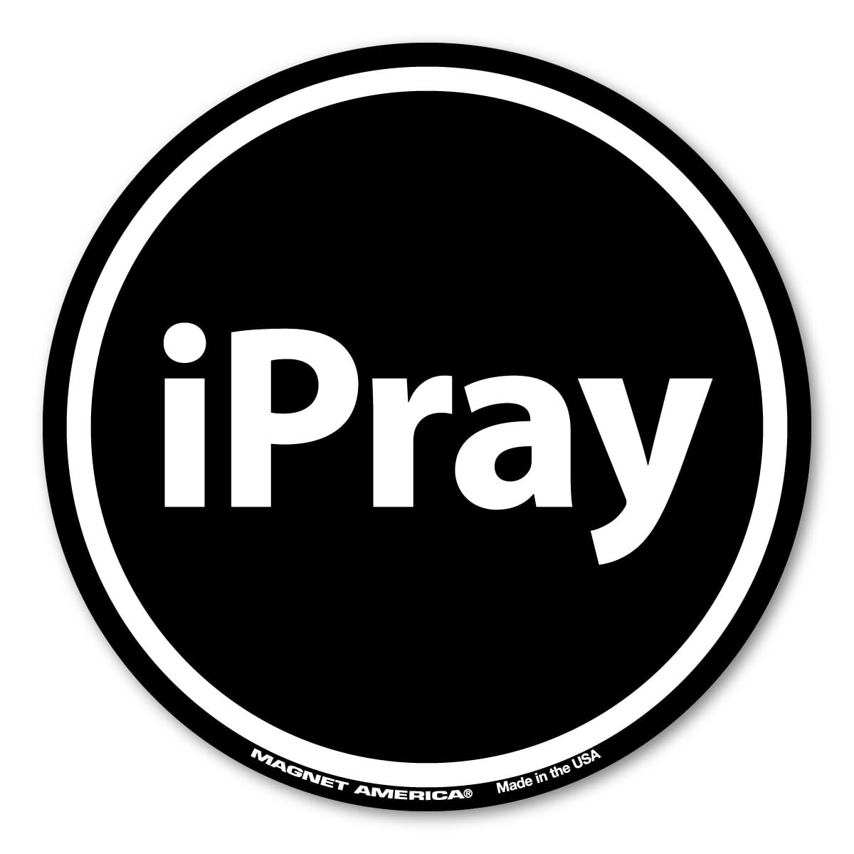iPray Circle Sticker by Magnet America - 3.75 Inch Religious Car Decal for Vehicles, Laptops, Fridges - Perfect for Faith Expression on Cars, Electronics & Home Appliances
