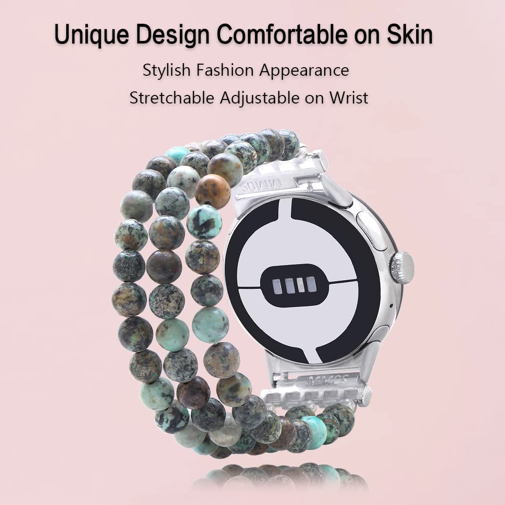 Google Pixel Watch Band 41mm Beaded Gemstone Bracelet for Work & Travel