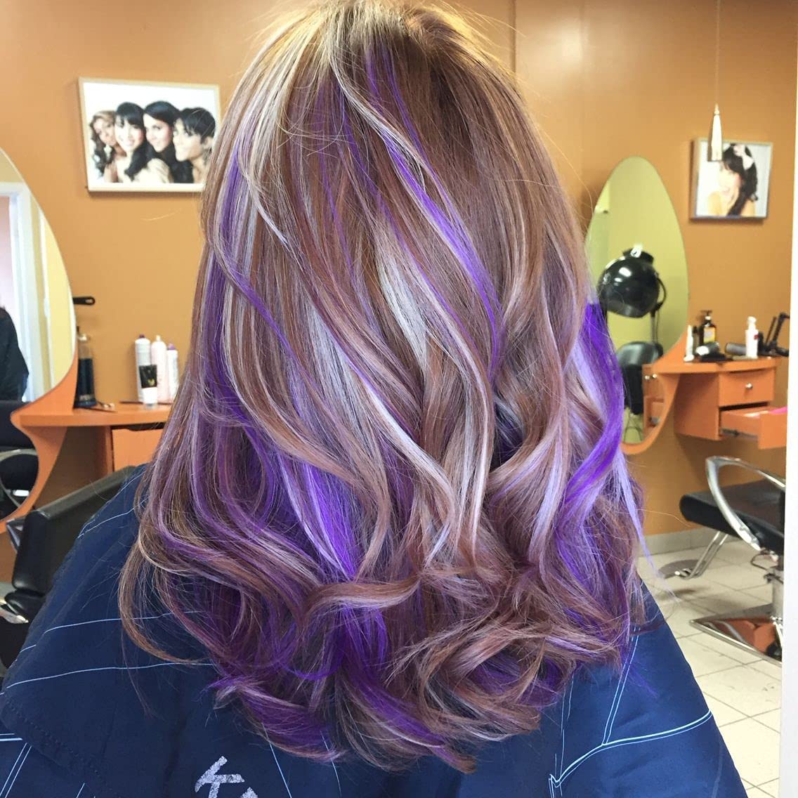 Vibrant Light Purple Hair Extensions for Women & Kids - 2-Piece Clip-In Hair Streaks Set | Perfect for Cosplay, Parties & Everyday Styling