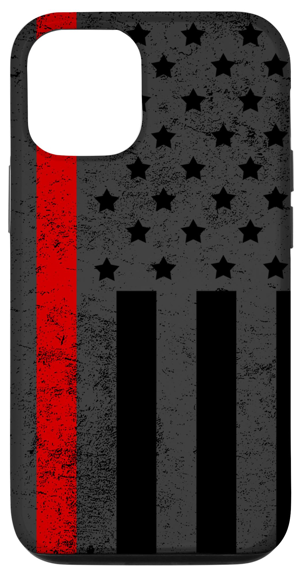 iPhone 12/12 Pro Case - American Flag with Red Line Design - Perfect Gift for Firefighters & First Responders - Durable Protective Cover for Work & Everyday Use