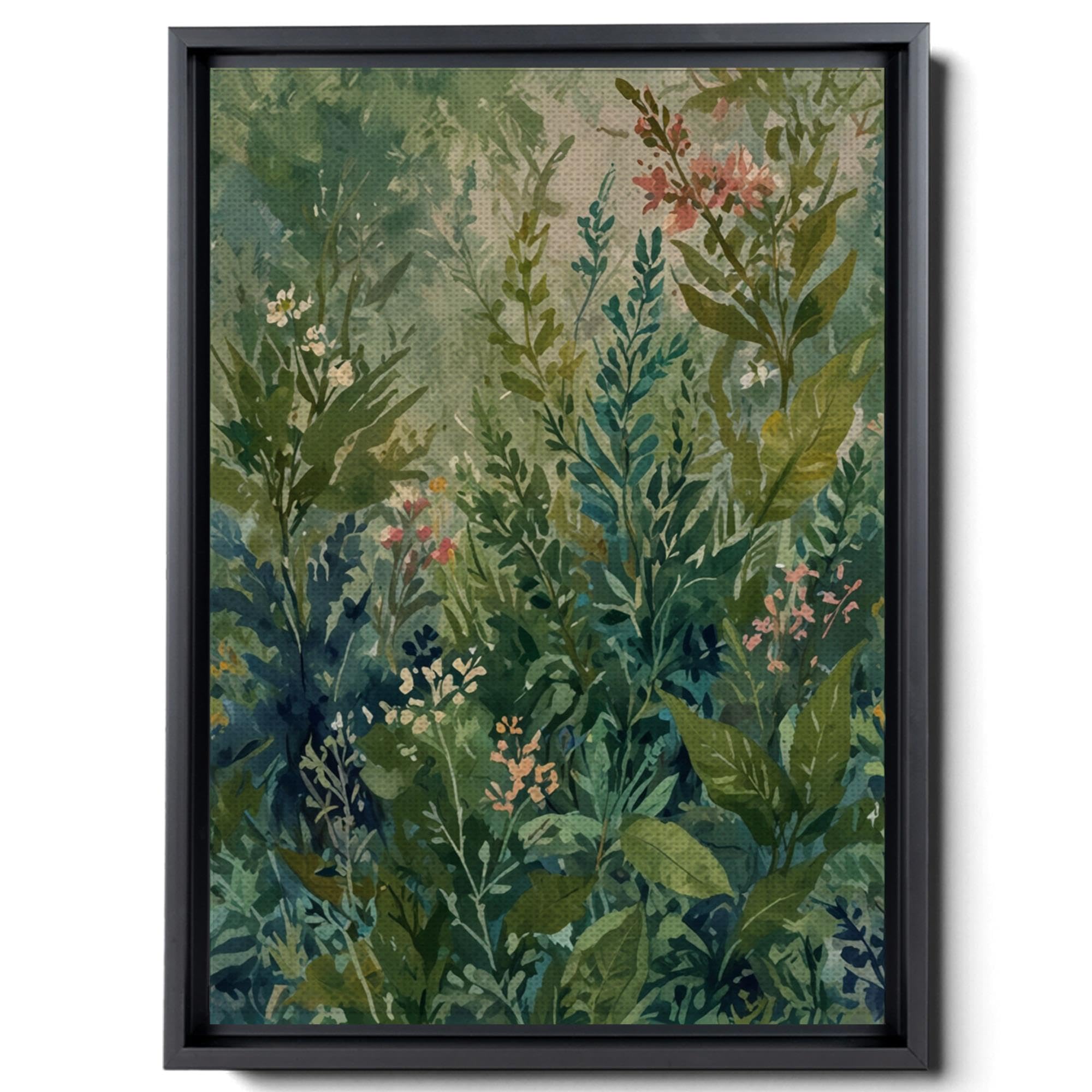 Nature-Inspired Watercolor Wall Art Canvas Prints - Modern Seamless Botanical Wall Decor for Living Room, Bedroom & Office