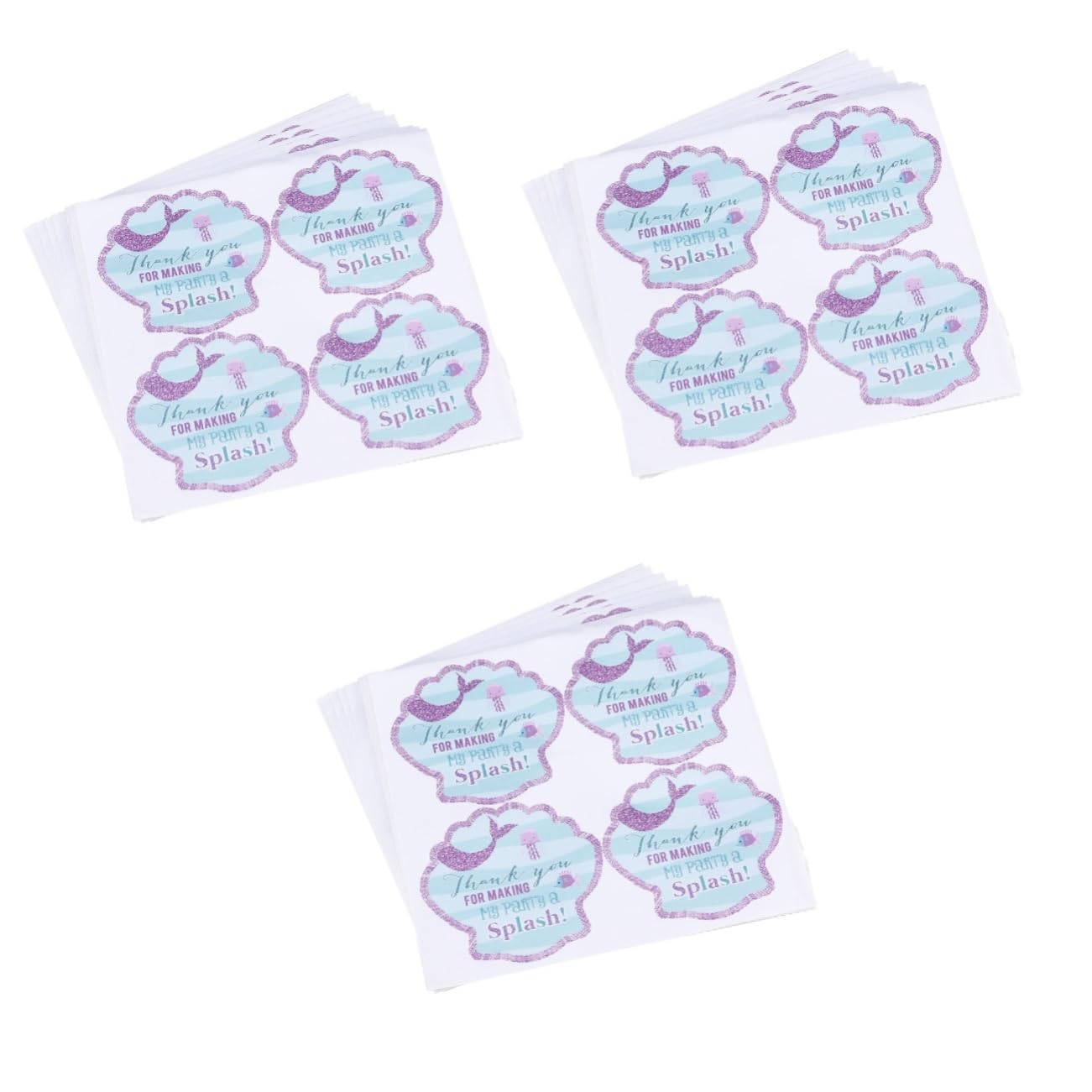 ABOOFAN 120 PCS Mermaid Label Stickers - Decorative Candy, Treat & Cookie Bag Labels for Party Favors, Baking Packaging & Gift Wrapping