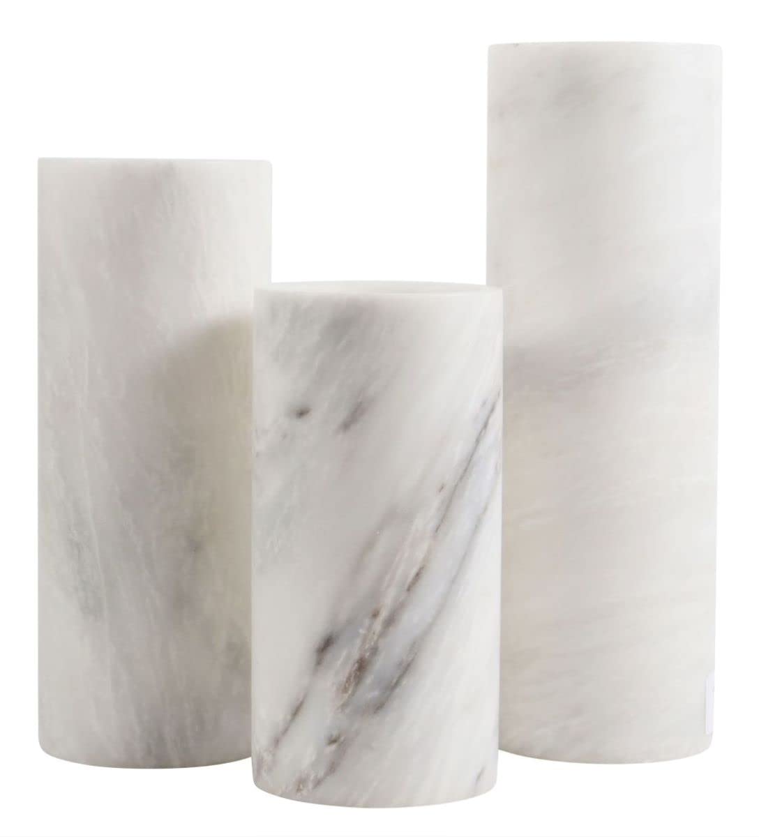 Premium White Marble Vase - 10 Inch Tall Handcrafted Decorative Flower Vase for Home Decor, Wedding Centerpieces & Luxury Gifts - Natural Stone Elegance for Living Room, Dining Table & Office Desk
