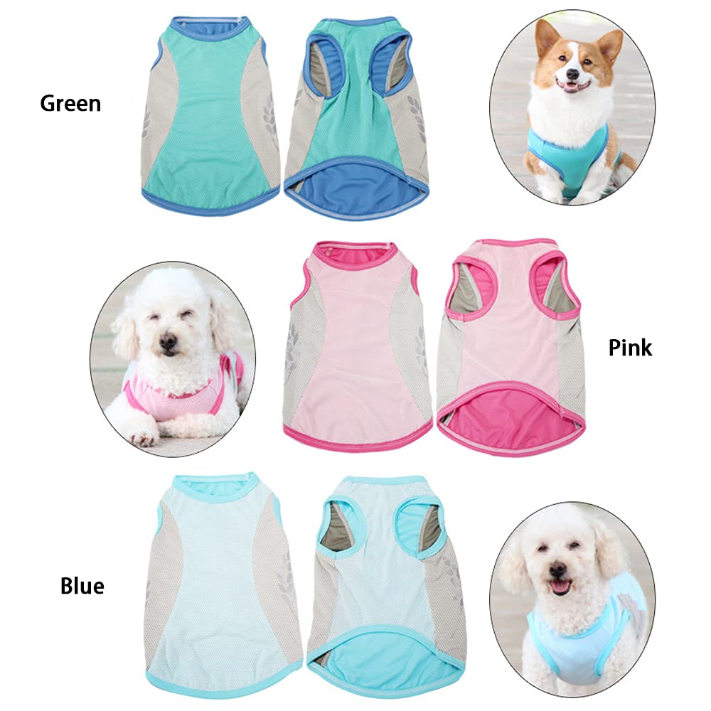 Dog Cooling Vest - Breathable Summer Pet Clothes for Small, Medium & Large Dogs | Corgi Puppy Shirts | UV Protection & Heat Relief | Perfect for Outdoor Walks, Beach Trips & Hot Weather (Pink, Size S)