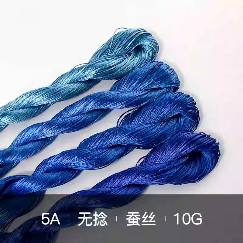 10g Suzhou Embroidery Thick Untwisted Mulberry Silk Thread - Premium Chinese Embroidery Yarn for Handicrafts, Needlework & DIY Projects