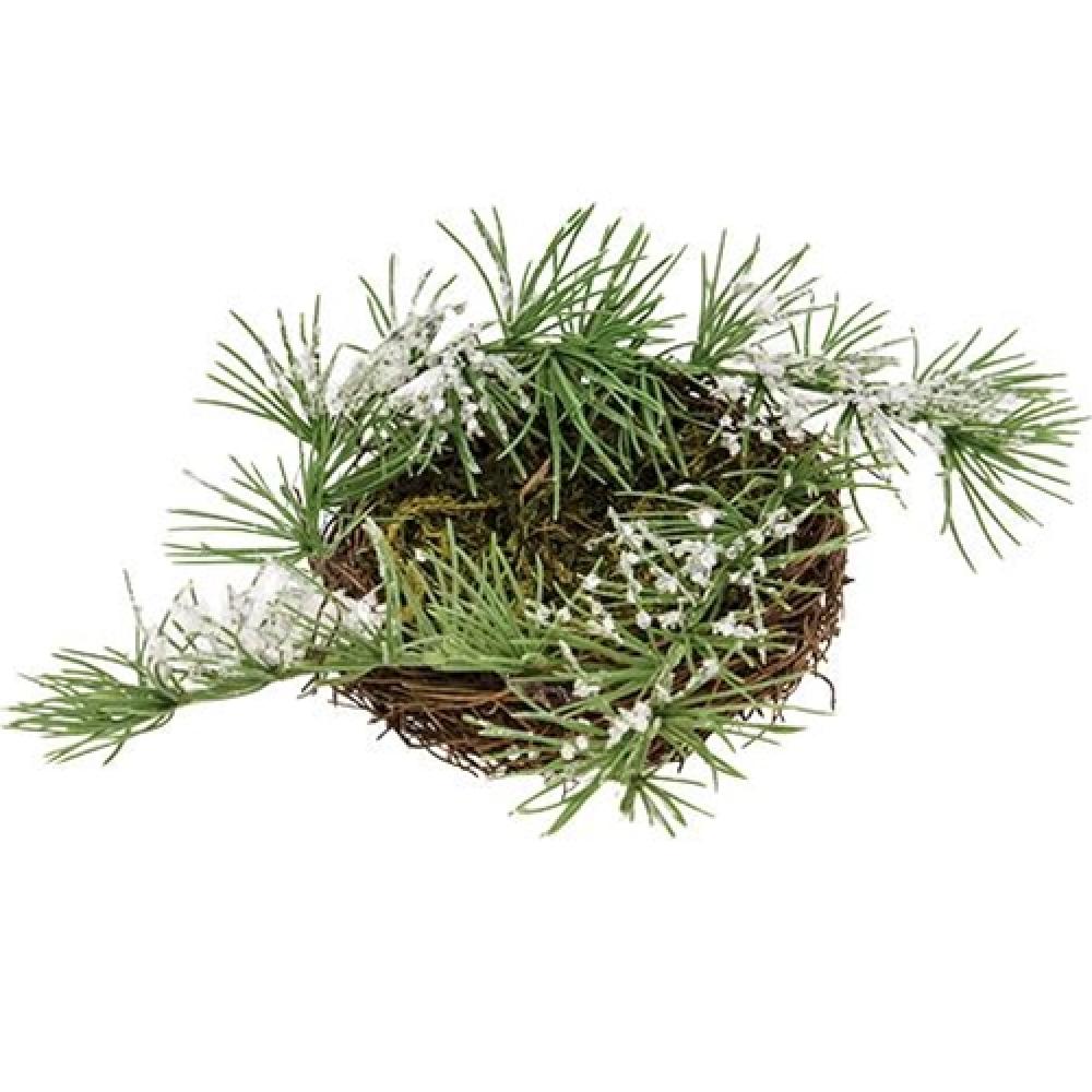 Icy Pine & Moss Bird Nest - Natural Decorative Birdhouse for Garden, Patio, and Outdoor Decor - Attract Wild Birds to Your Backyard