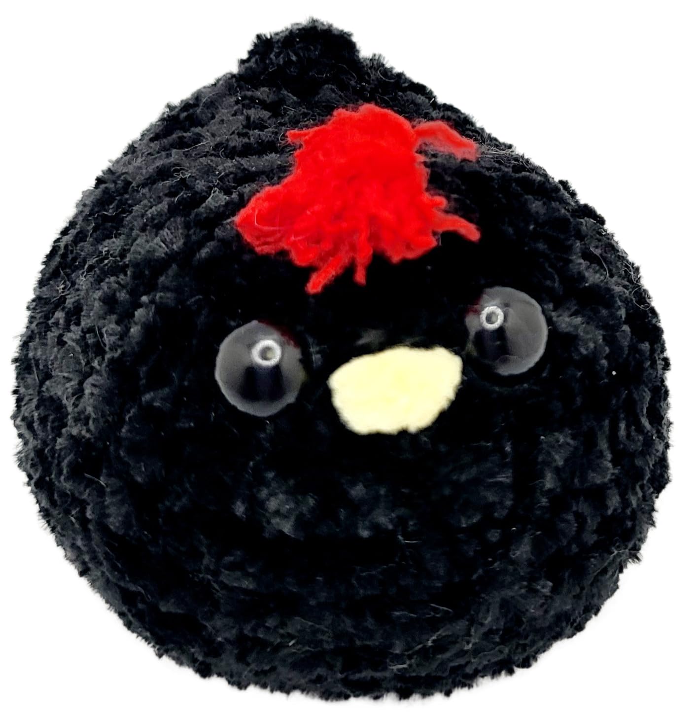 Handmade Crochet Mini Chicken Plush Stuffed Animal Toy - Adorable Black Cute Gift for Kids, Nursery Decor, Baby Shower Present, Birthday Party Favors