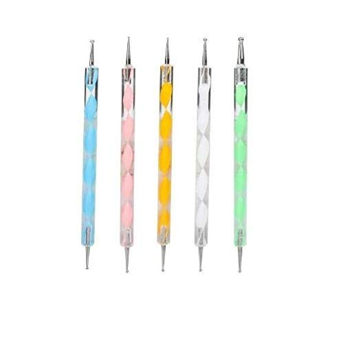 Double Ended Dotting Pens for Nail Art - 5 Pack Multicolor Dotting Tools for Professional Manicure & Nail Design - Perfect for Salon, Home DIY, and Creative Nail Art Projects