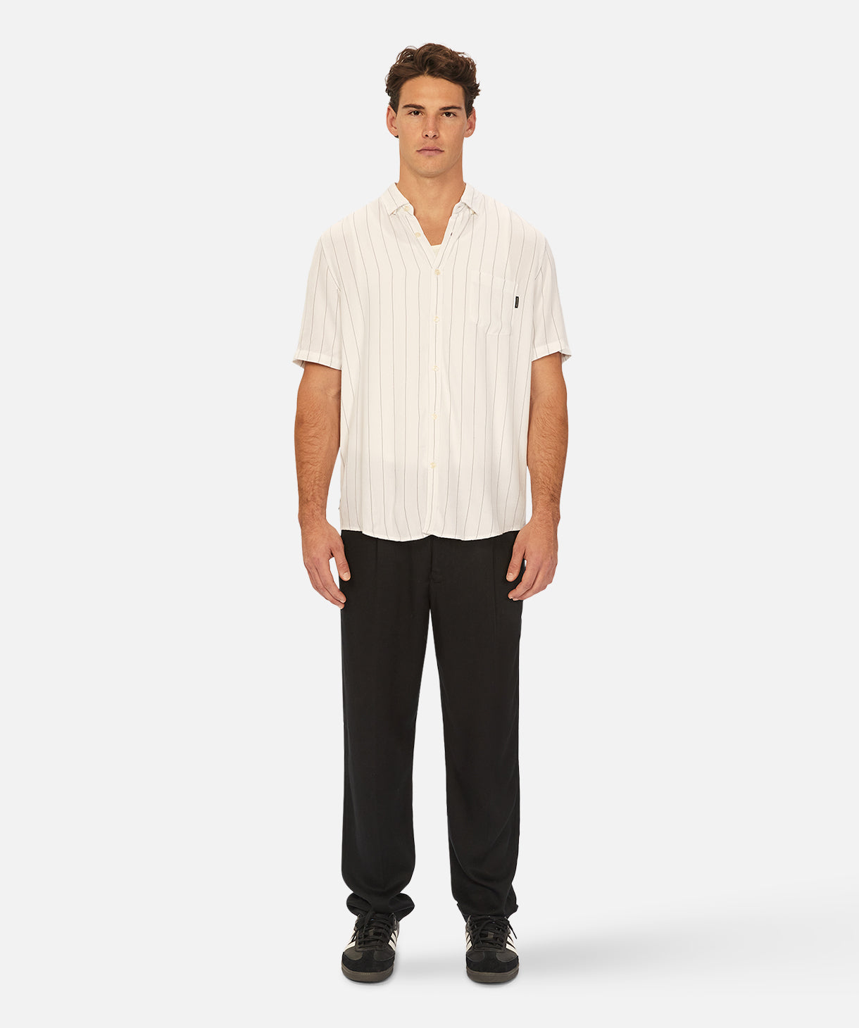Torrera Short Sleeve Shirt for Men - Classic White & Black Casual Button Down Shirt | Perfect for Office, Summer Outfits & Casual Wear