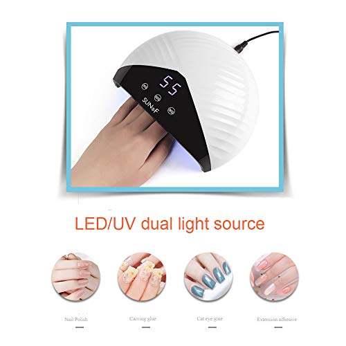 36W Professional LED Nail Lamp for Gel Polish Curing - LCD Display with Auto Sensor, 12 Timer Settings - Perfect for Home Manicure & Nail Salon Use