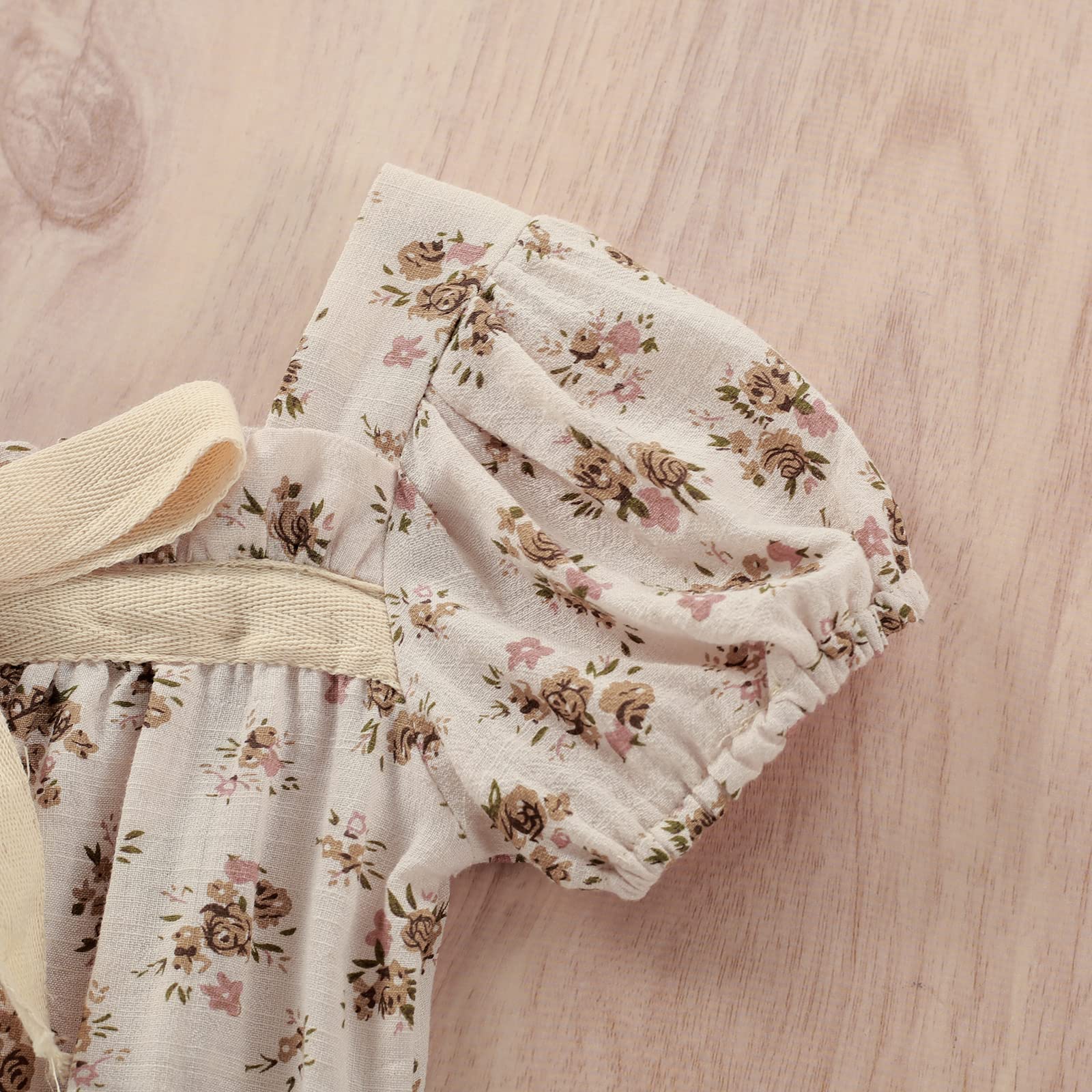 Tsnbre Newborn Baby Girl Romper - Daisy Print Short Sleeve Bodysuit Jumpsuit for Summer | Soft Cotton Infant Outfit for Playtime, Photos & Outdoor Activities