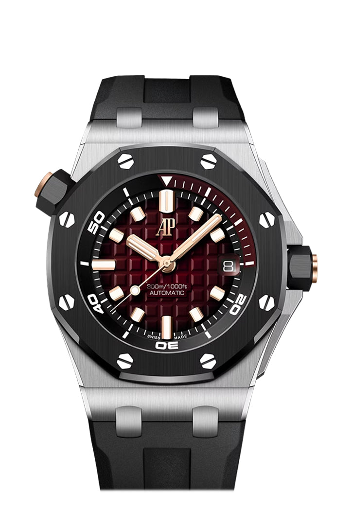 Audemars Piguet Royal Oak Offshore 42mm Smoked Red Dial White Gold Men's Watch 15720CN.OO.A002CA.02 - Luxury Sports Timepiece for Business & Formal Occasions