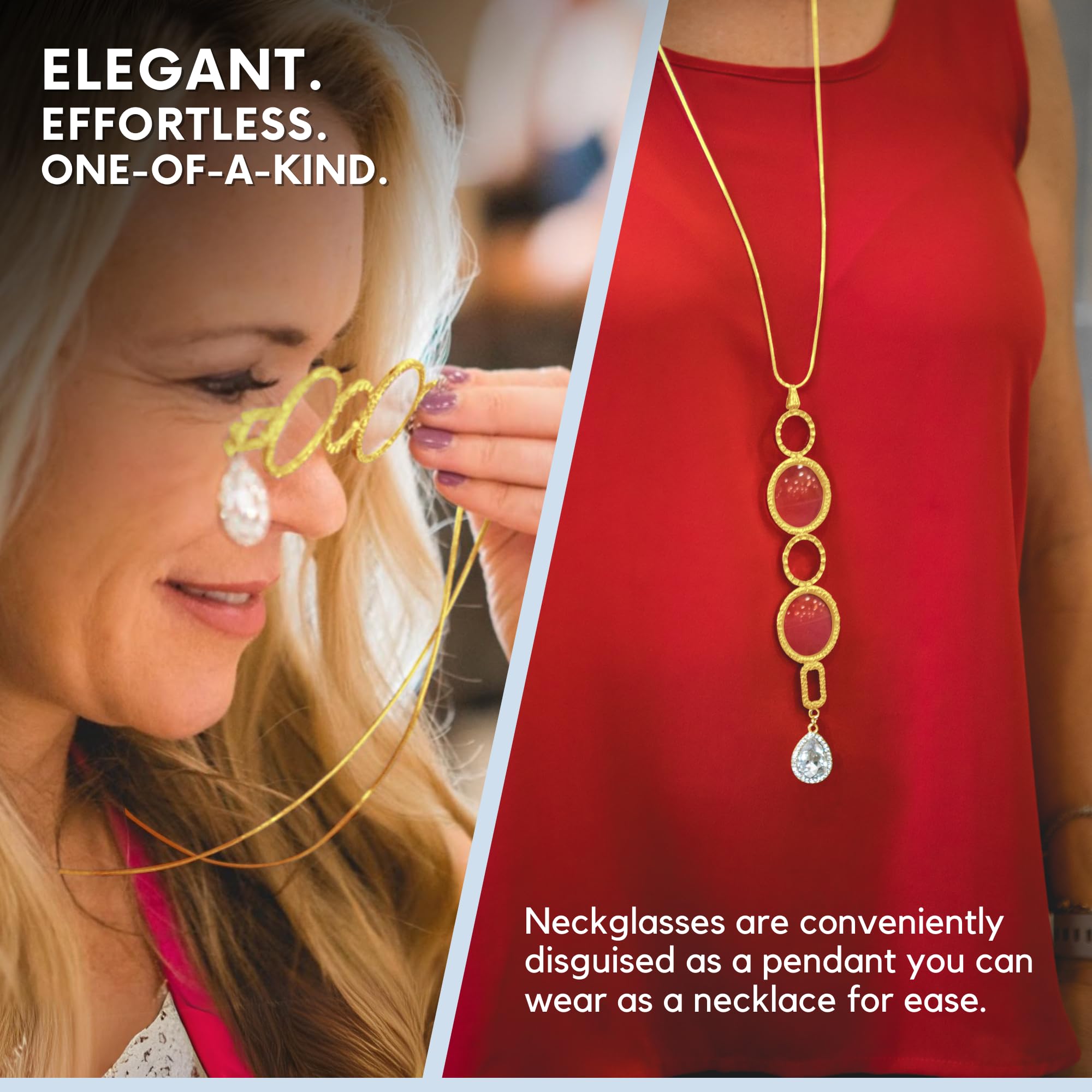 Fashionable Women's Eyeglass Chain Necklace - Stylish Glasses Holder for Reading & Sunglasses - Perfect for Work, Travel, and Everyday Use