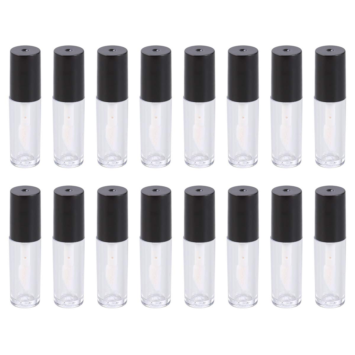 16pcs Mini Portable Empty Lip Gloss Tubes with Wands - Refillable Plastic Bottles for DIY Lip Gloss, Makeup & Travel - Perfect for Cosmetics, Salons & Home Use
