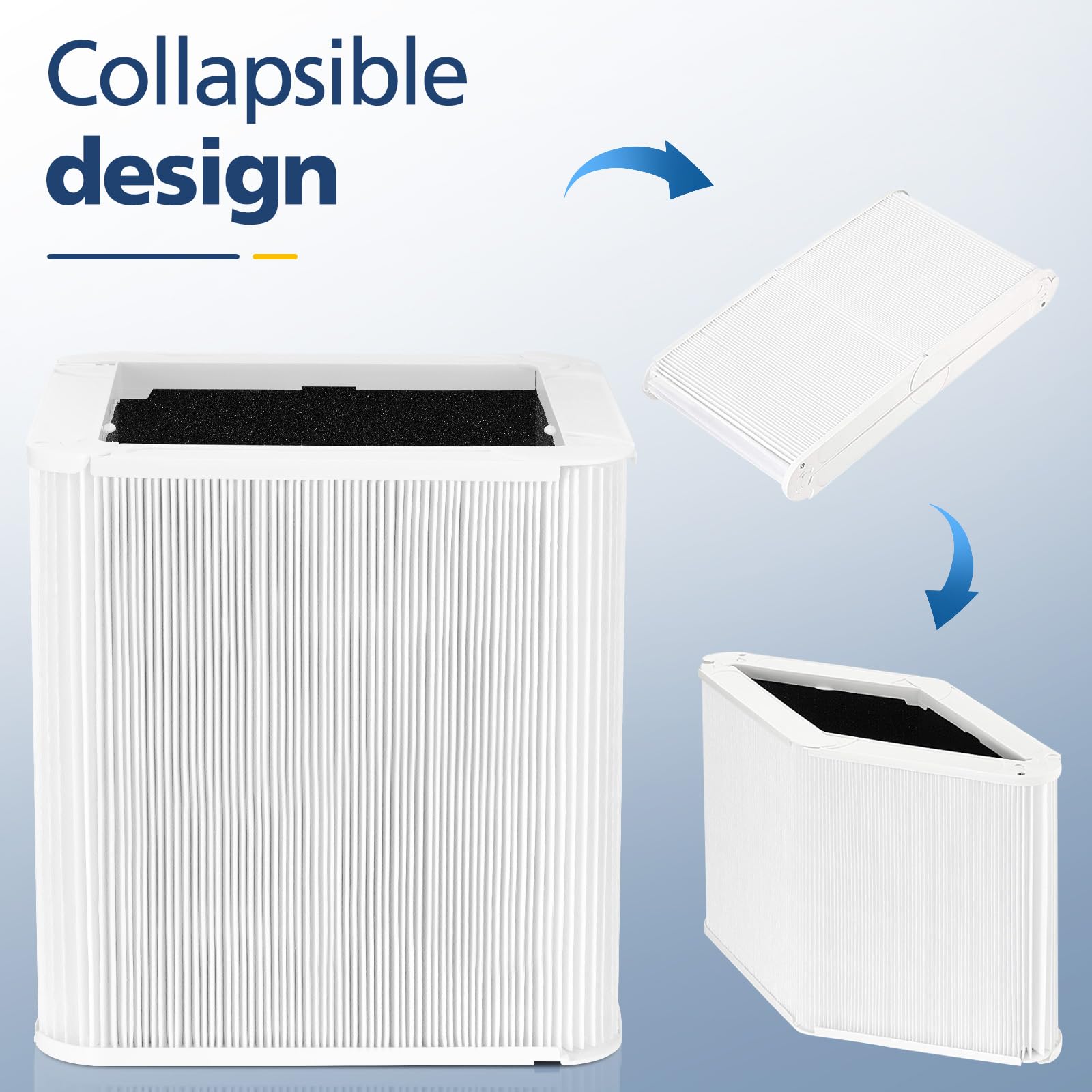 Blue Pure 211+ Replacement Air Filter Compatible with Blueair 211+ Air Purifier - HEPA & Carbon Foldable Filter for Dust, Pollen, Pet Dander - Perfect for Home, Office, Nursery & Allergy Relief