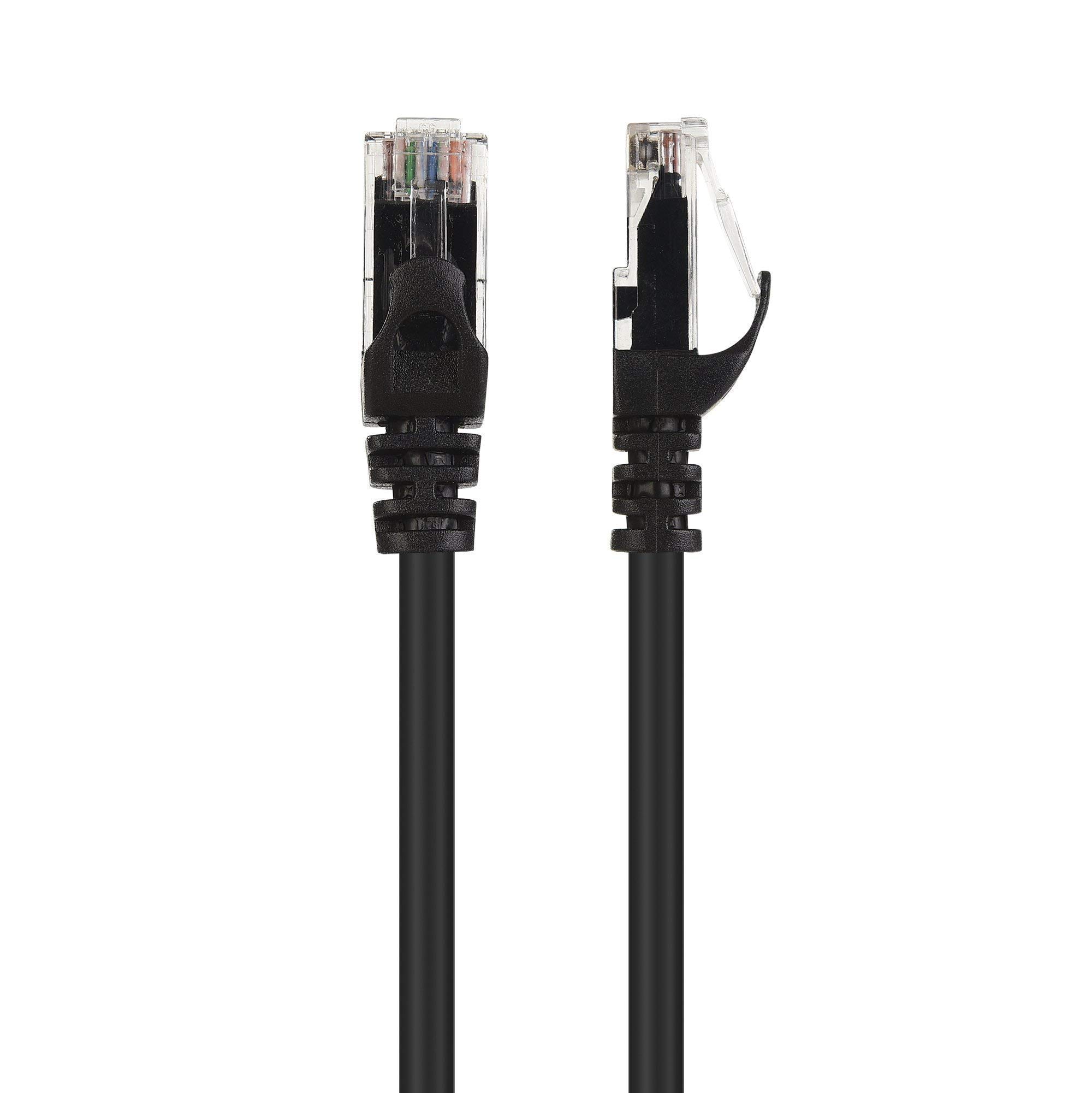10-Pack 10-Foot Cat6 Ethernet Cable & 5-Pack Cat6a Shielded Ethernet Cable (Snagless Design, Black) - High-Speed Internet, Gaming, Home Office & Server Room Networking Solutions