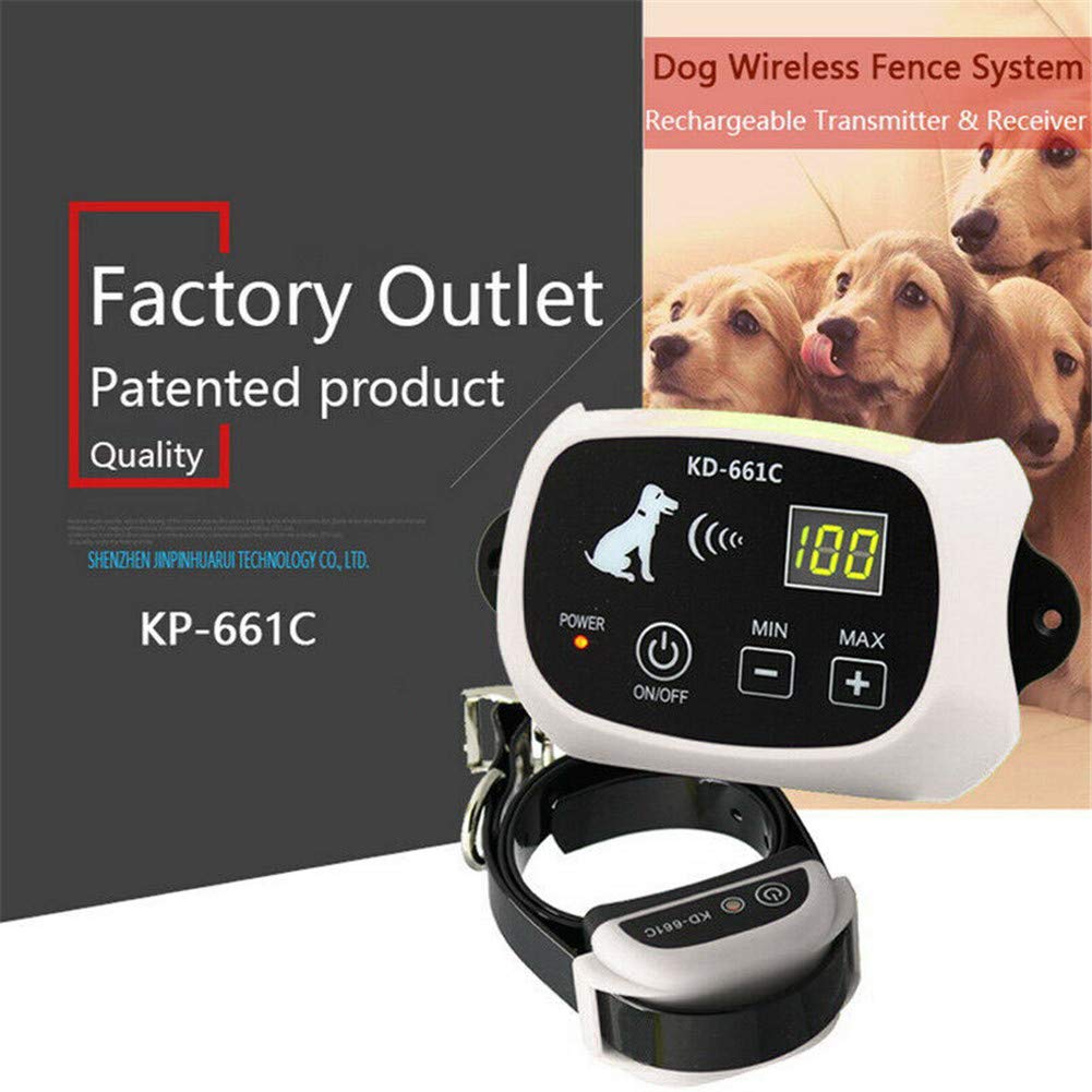 **Wireless Dog Fence - Electric Pet Containment System with Waterproof Collar, Adjustable Shock & Beep Modes, Safe & Effective for Small to Large Dogs | Indoor & Outdoor Use**    (Note: The original title was already in English, so no translation was needed. The optimized version improves clarity, adds relevant keywords, and includes a usage scenario at the end.)