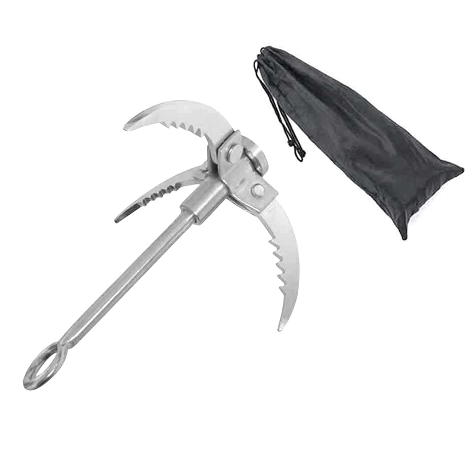 Stainless Steel Folding Grappling Hook - Multi-Functional Tree Climbing Gear for Outdoor Survival, Hunting & Rescue | Durable Teeth Claw Design for Camping, Observation & Adventure Travel Accessories