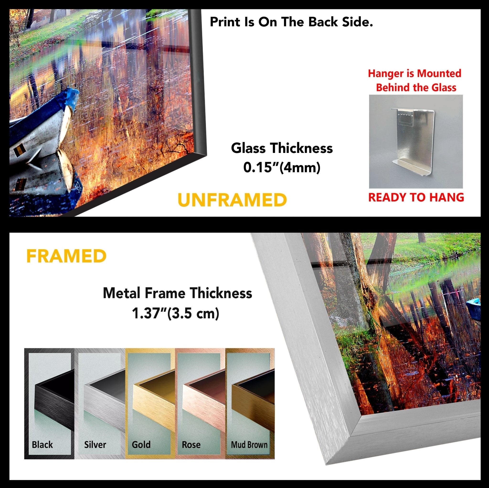 Stunning Autumn Landscape Glass Wall Art - Handmade Home Decor for Living Room, Bedroom & Office - Perfect Seasonal Gift for Fall