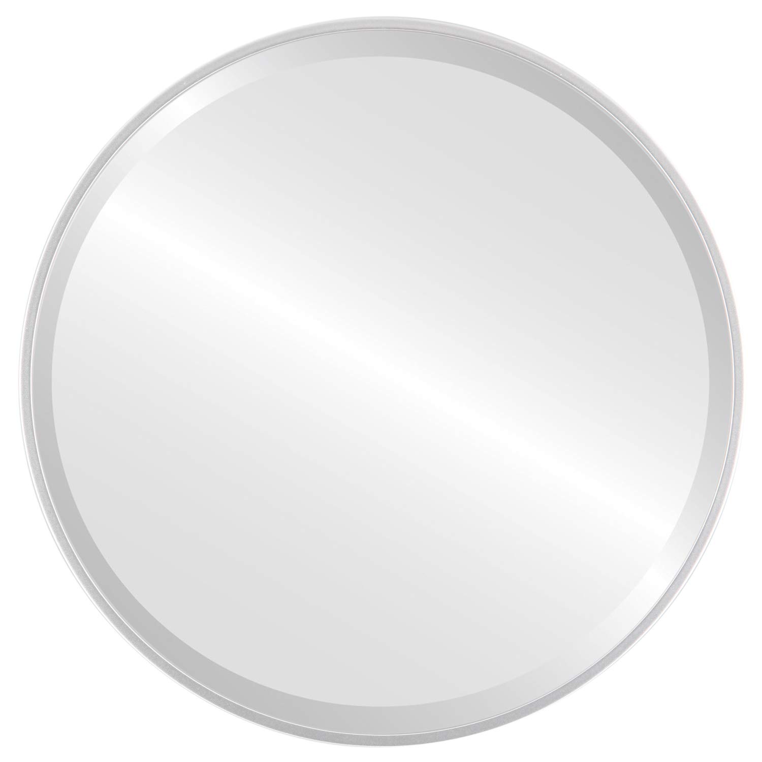 OVALCREST Round Beveled Wall Mirror - 30x30 Inches Silver Framed Decorative Mirror for Living Room, Bedroom & Entryway - Singapore Style Home Decor