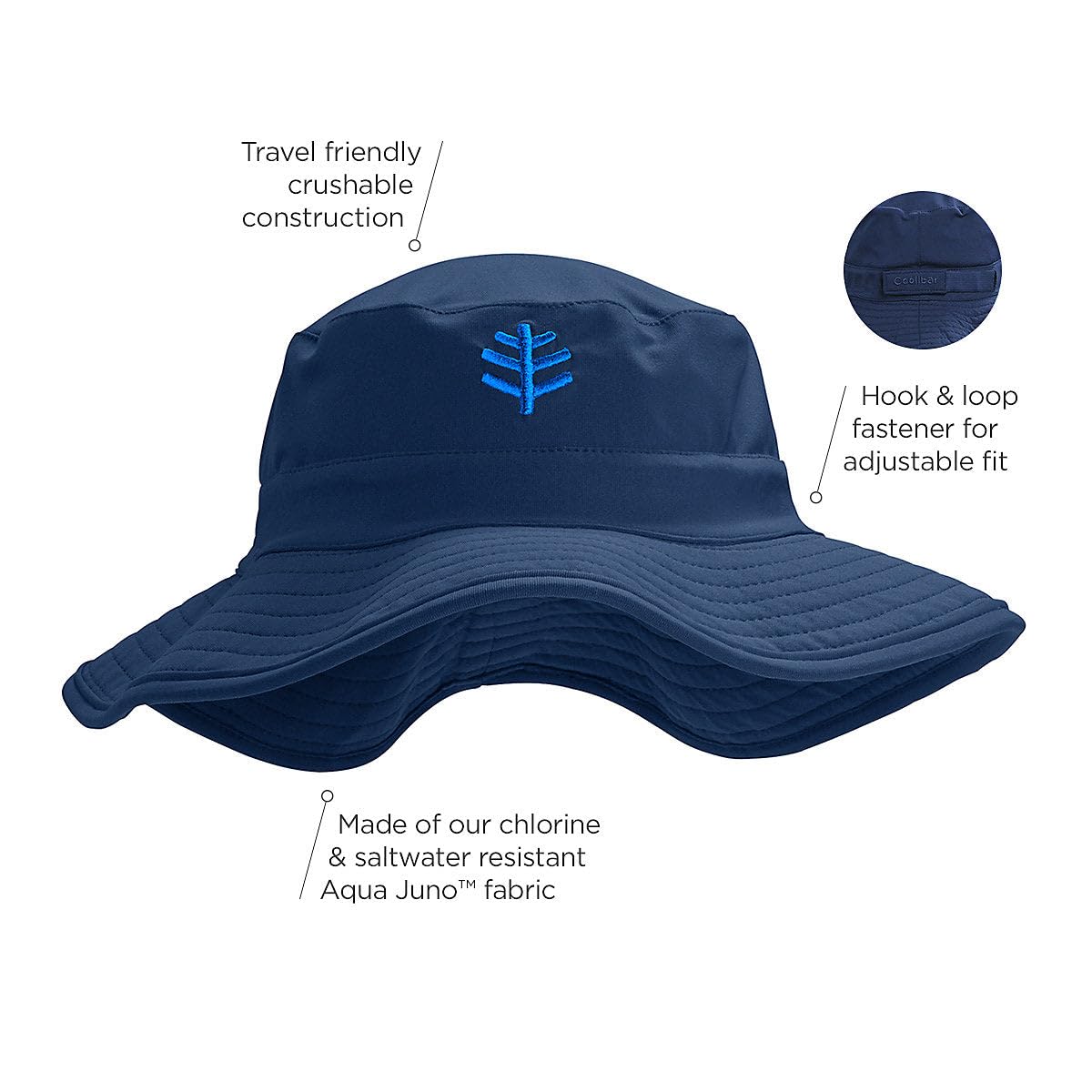 Coolibar UPF 50+ Kids' Sun Protective Bucket Hat for Beach, Surfing & Outdoor Activities - Water-Resistant UV Protection Hat for Boys & Girls