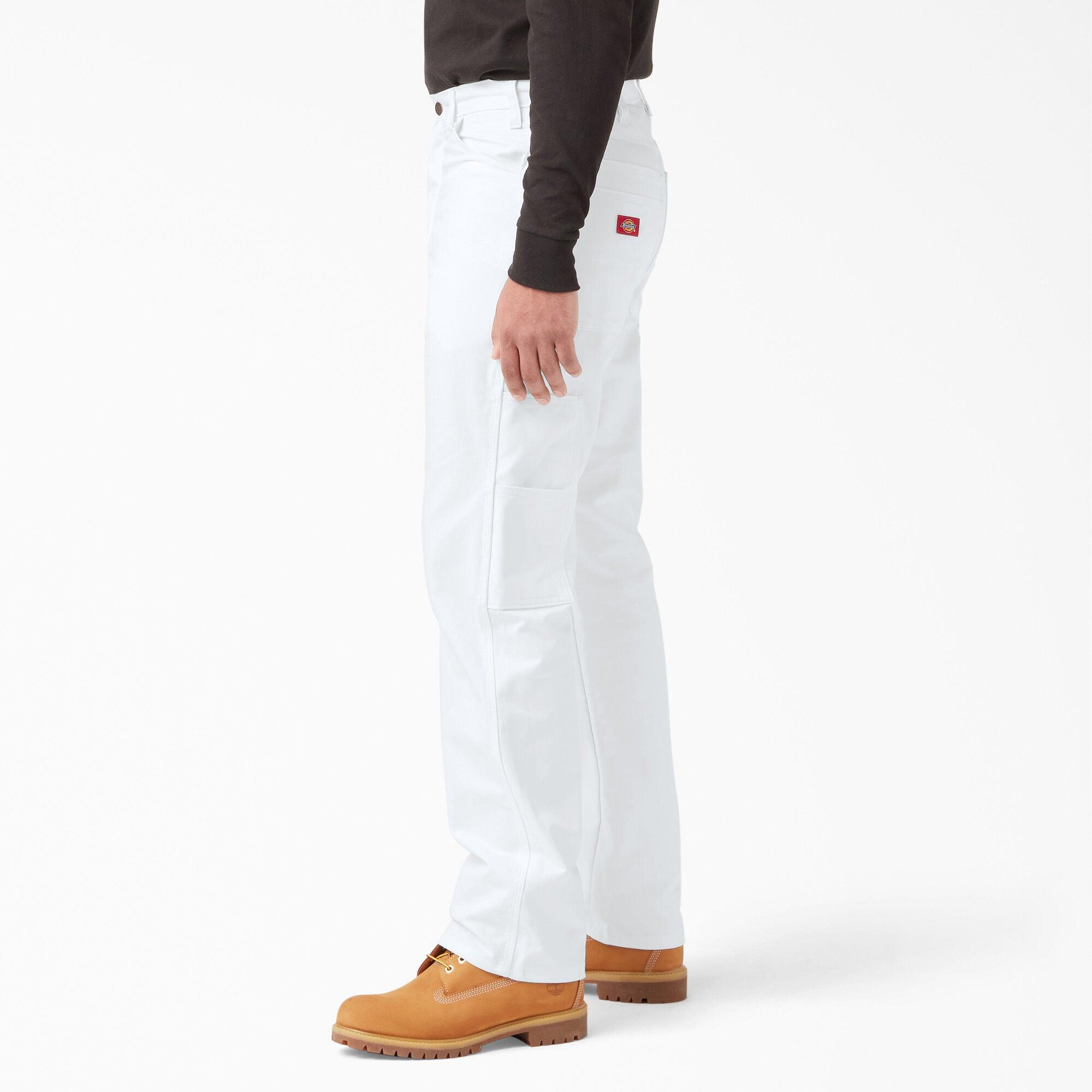 Comfortable Relaxed Fit Straight Leg Painter's Pants for Men & Women - Durable White Work Pants for Painting, Construction & DIY Projects