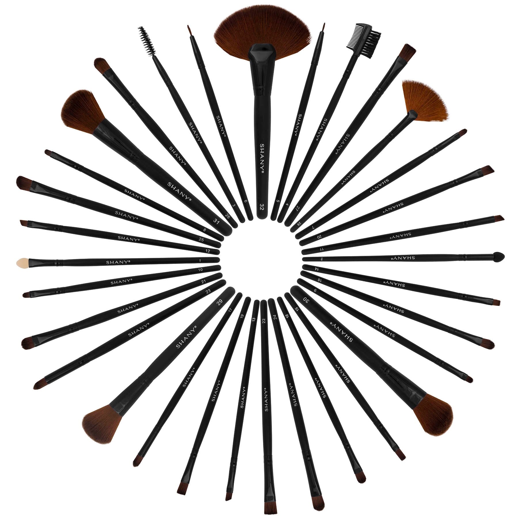32-Piece Professional Makeup Brush Set with Vegan Leather Pouch - Synthetic Bristles for Foundation, Contour & Eyeshadow - Perfect for Makeup Artists & Beauty Enthusiasts
