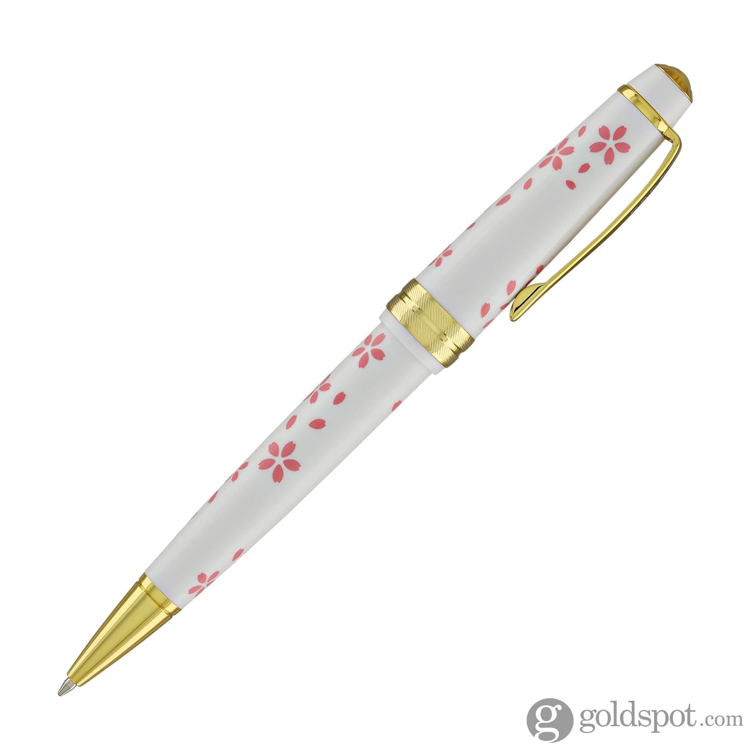 Cross Bailey Light Cherry Blossom Ballpoint Pen - Glossy White Resin with Gold PVD Trim | Elegant Writing Instrument for Office, School & Gift Giving