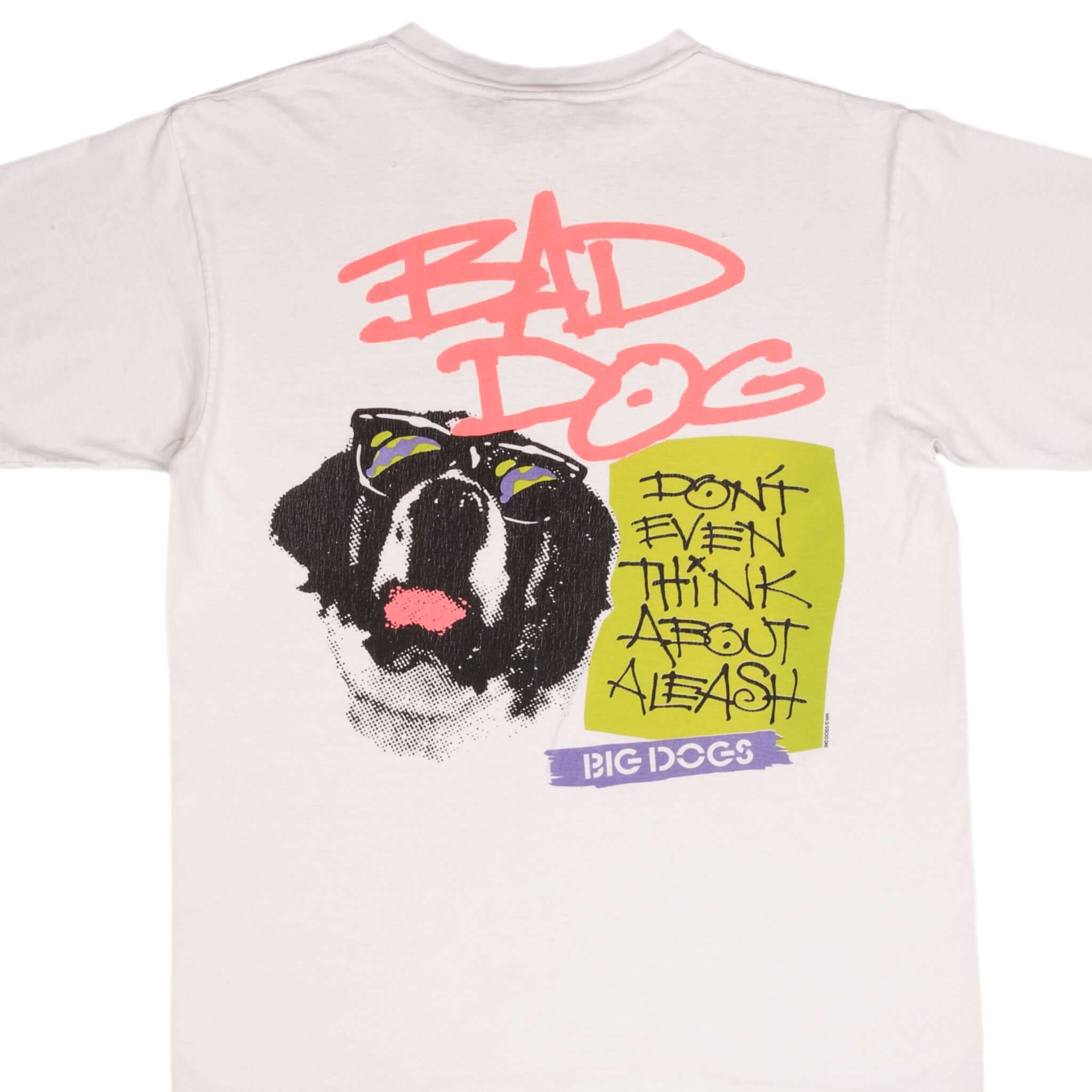Vintage Big Dogs Bad Dogs T-Shirt 1990s Retro Graphic Tee - Medium Size - Soft Cotton Unisex Shirt for Casual Wear, Street Style & 90s Nostalgia Fashion